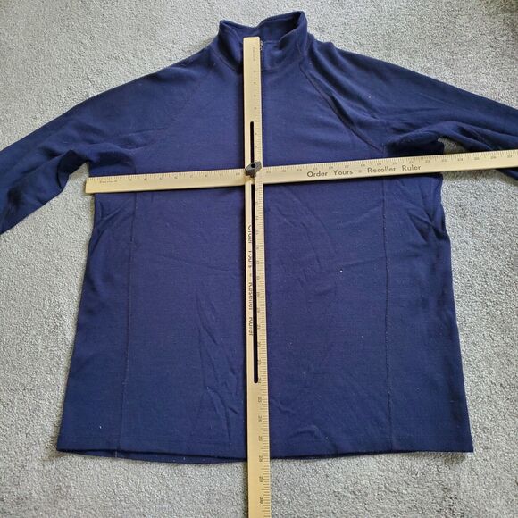 Ibex sweater Mens Large Blue Pullover Merino Wool 1/4 Zip Outdoor Hiking - Picture 9 of 12